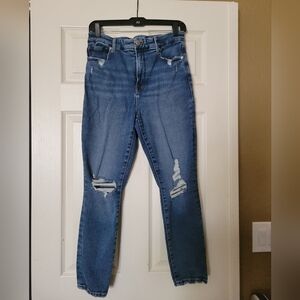 Good American High Rise Distressed Blue Jeans Size 10/30